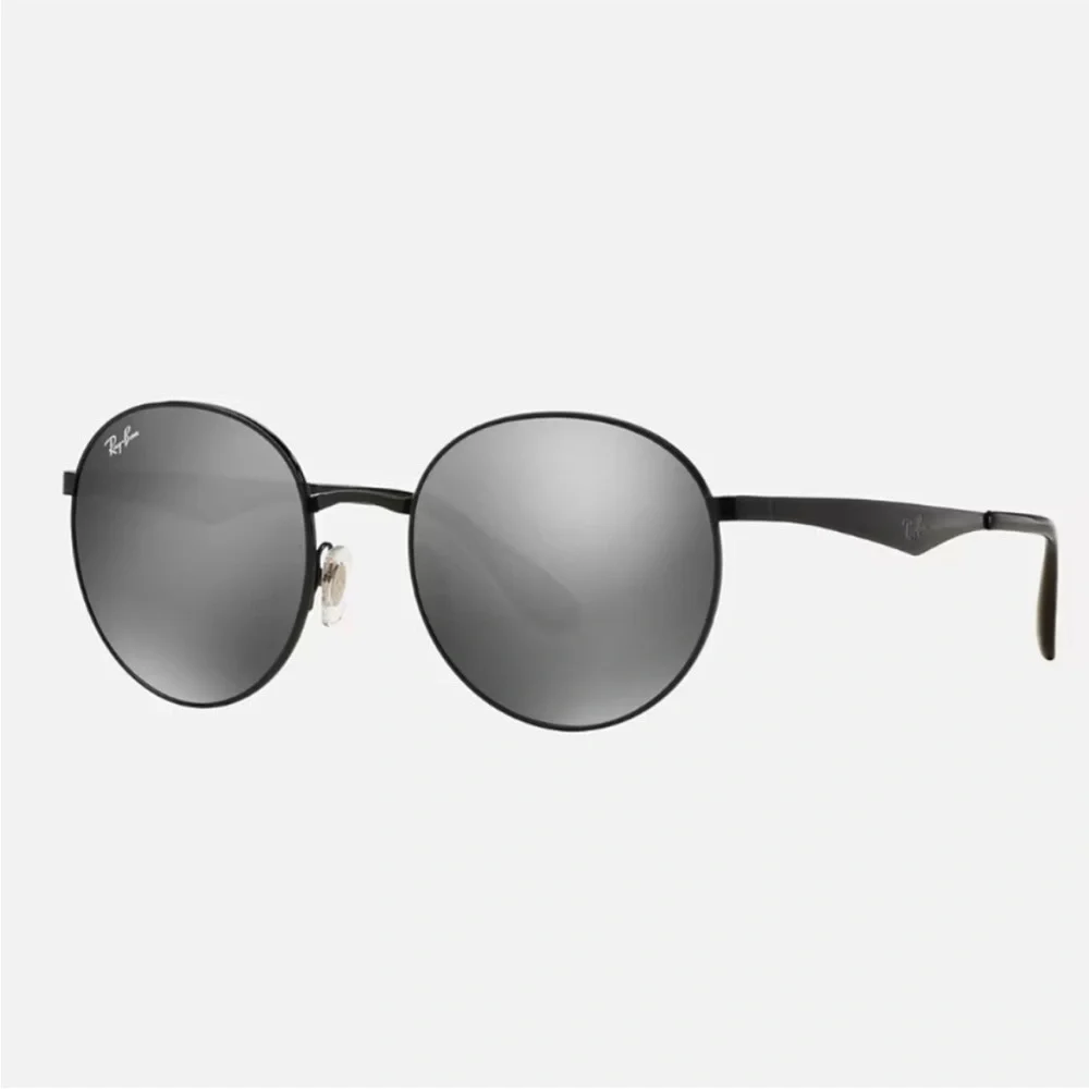 Ray-Ban Black Round Mirrored Sunglasses